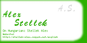 alex stellek business card